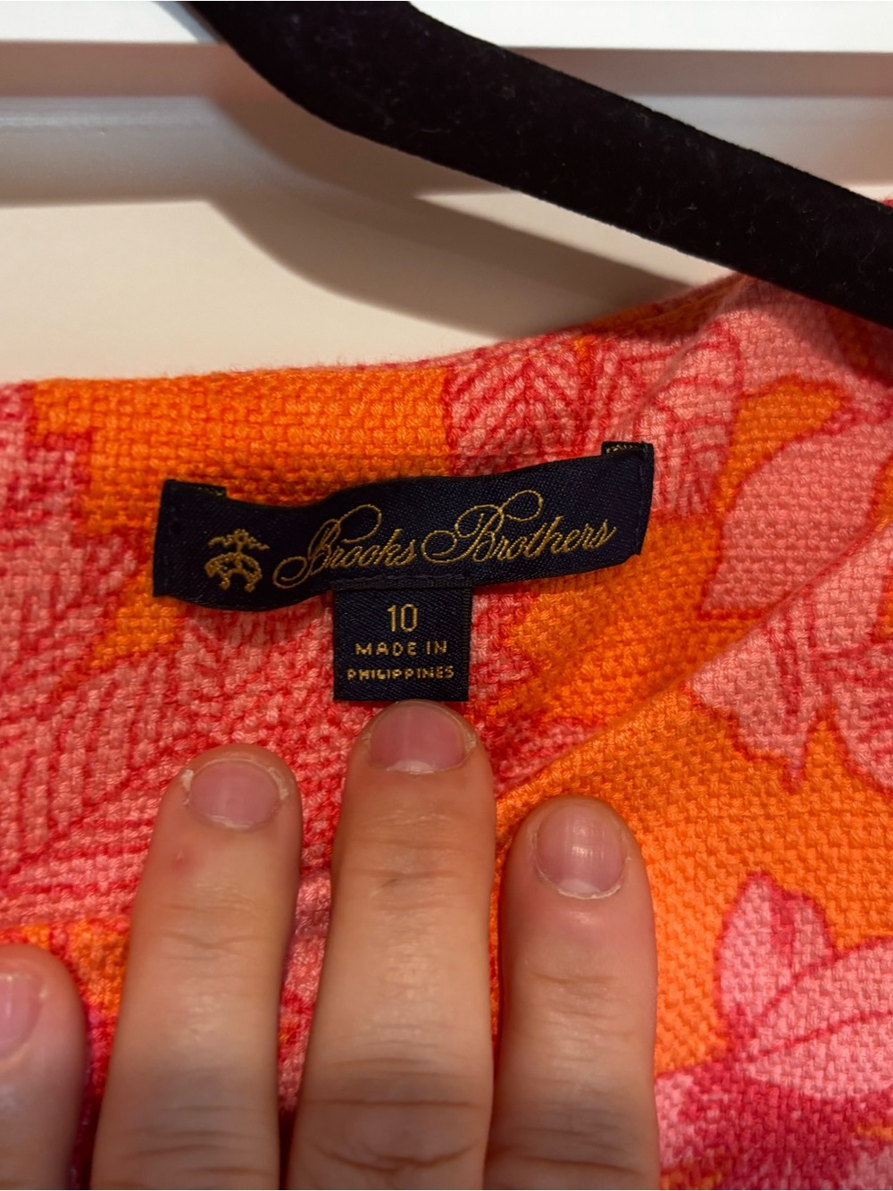 Brooks Brothers Orange Shift Dress with Pink Floral Print - Picture 2 of 4